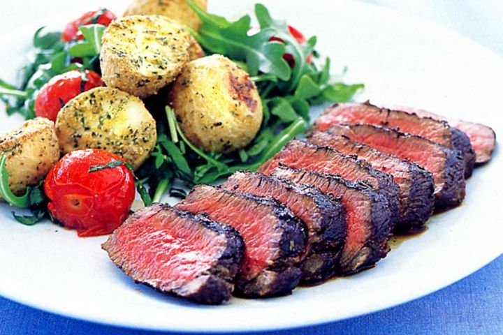 Balsamic Lamb with Roasted Herb Potatoes