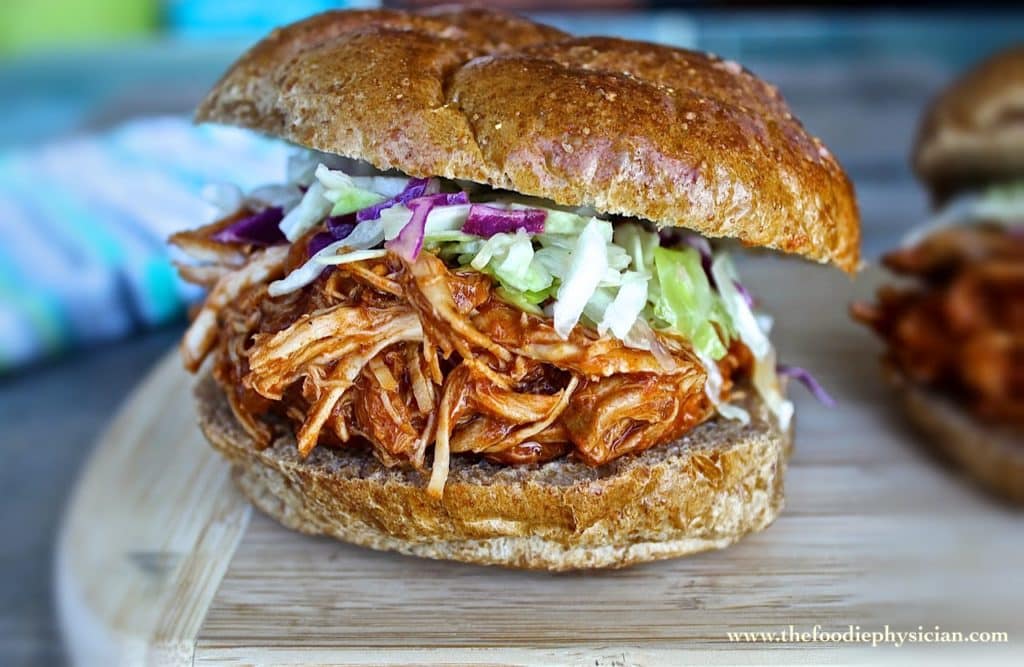Slow Cooker Pulled Chicken Sandwiches