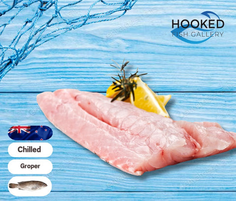 CHILLED NZ Wild Groper Fillets 2 × 180g to 200g for Two Fillets