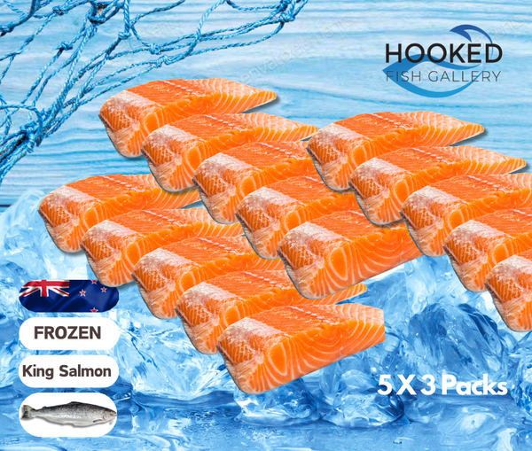FROZEN New Zealand 3 Packs x of Portioned 5 Salmon Fillets 150 190