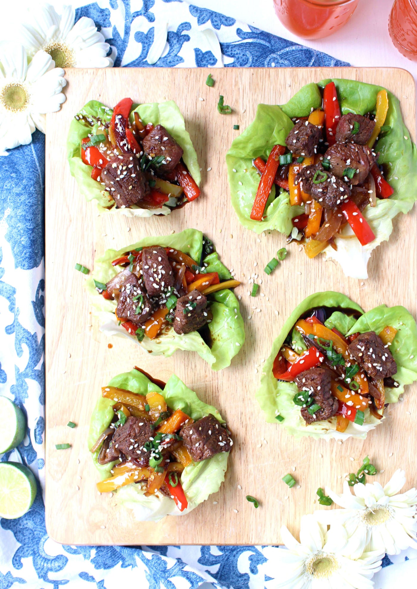 20-Minute Korean Beef Lettuce Wraps w/ Rainbow Veggie Slaw