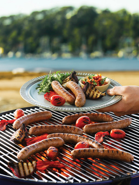 BBQ Sausages with Capsicum and Tomato Salsa