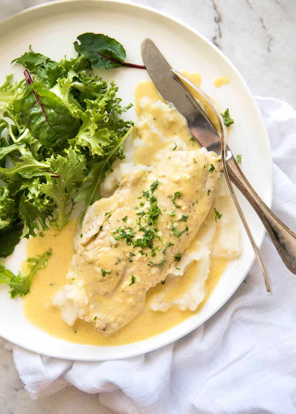 Baked Fish with Lemon Cream Sauce