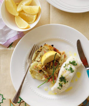 Baked Fish with Potato and Fennel Gratin