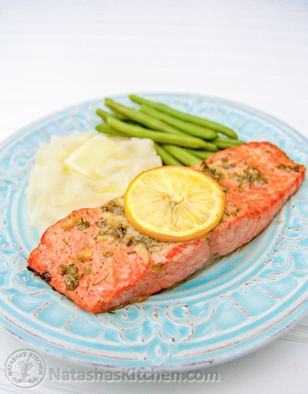 Baked Salmon with Garlic and Dijon