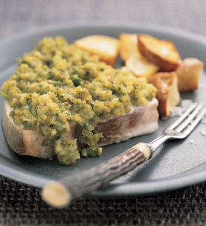 Baked Swordfish Steaks with Salsa Verde