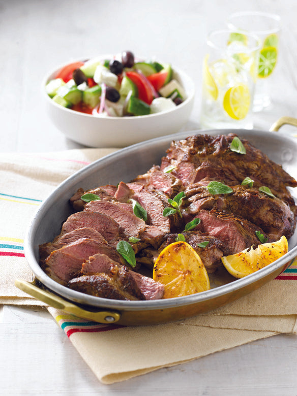 Barbecued Lamb Shoulder with a Greek Salad