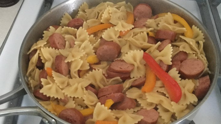 Bow Tie Pasta with Sausage and Sweet Peppers