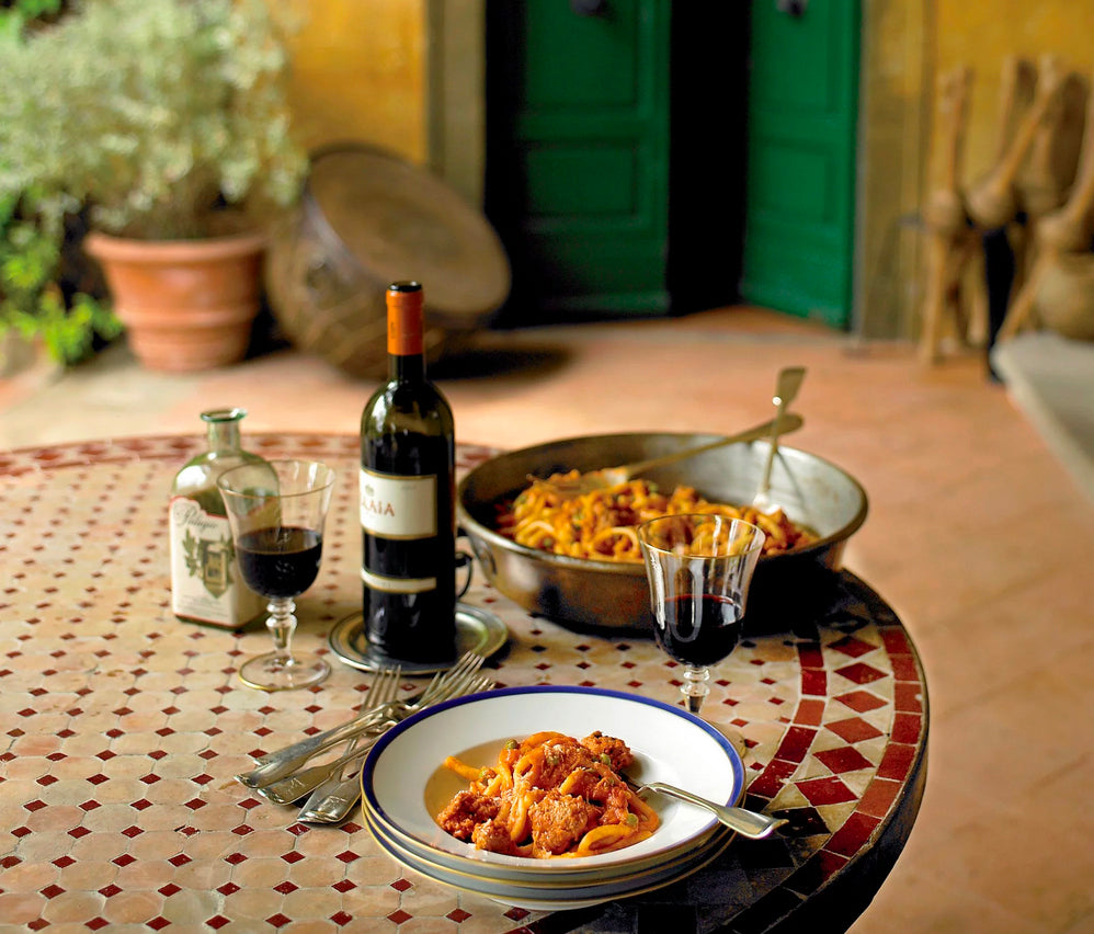 Bucatini with Sausage and Peas
