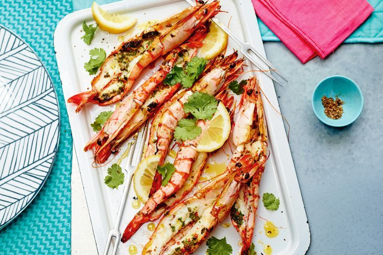 Butterflied Prawns with Chilli and Coriander