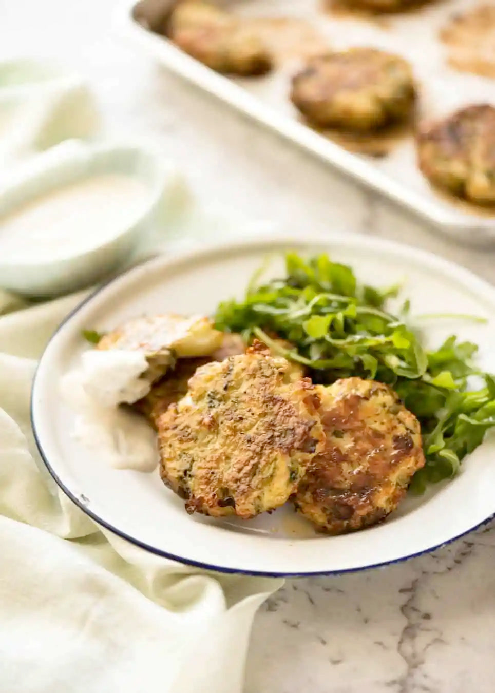 Cheesy Chicken Patties with Broccoli