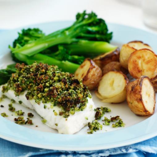 Chia, Almond and Herb-Crusted Fish