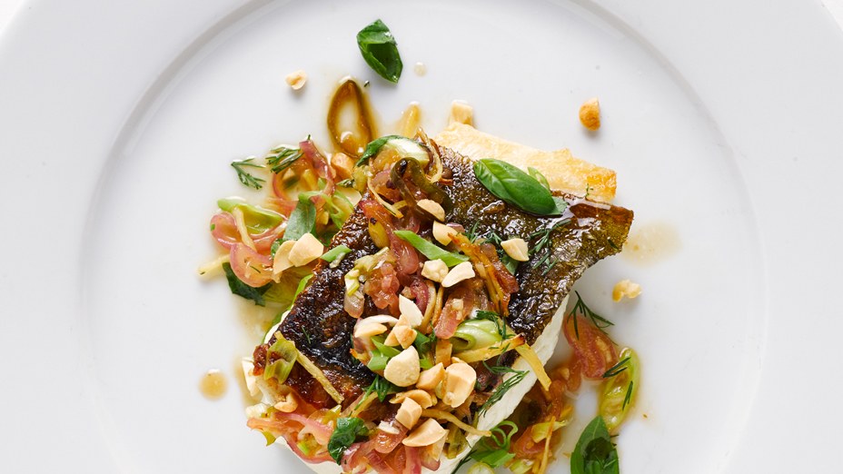 Chilean Sea Bass with Peanuts and Herbs