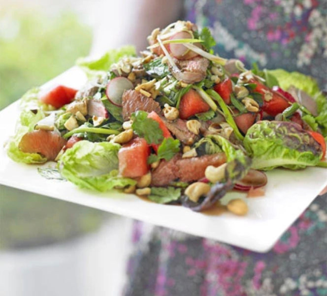 Duck, Watermelon & Herb Salad with Roast Cashews