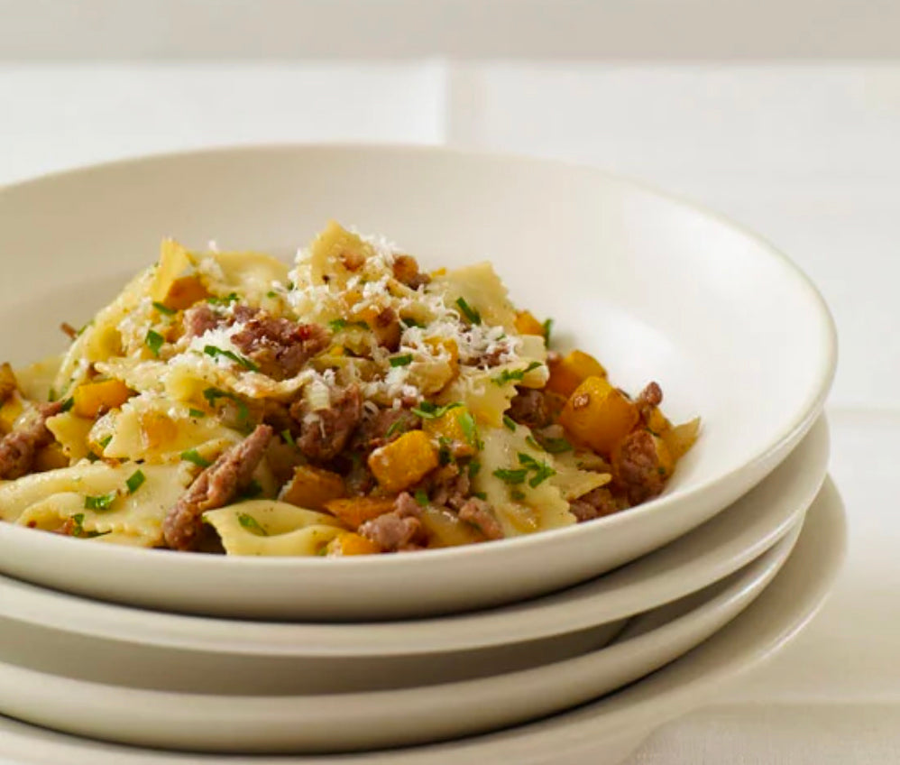 Farfalle with Spicy Sausage and Butternut Squash