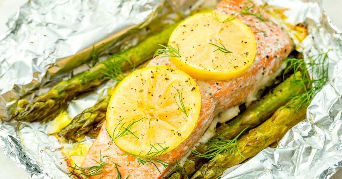 Foil Pack Grilled Salmon with Lemony Asparagus