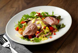 Gressingham Duck Fillet Salad with Pomegranates and a Saffron Mayonnaise Dressing