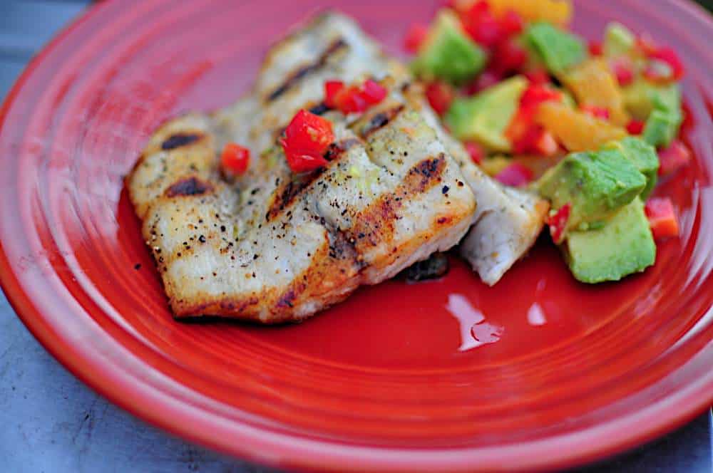 Grilled Barramundi with Avocado Orange Salsa