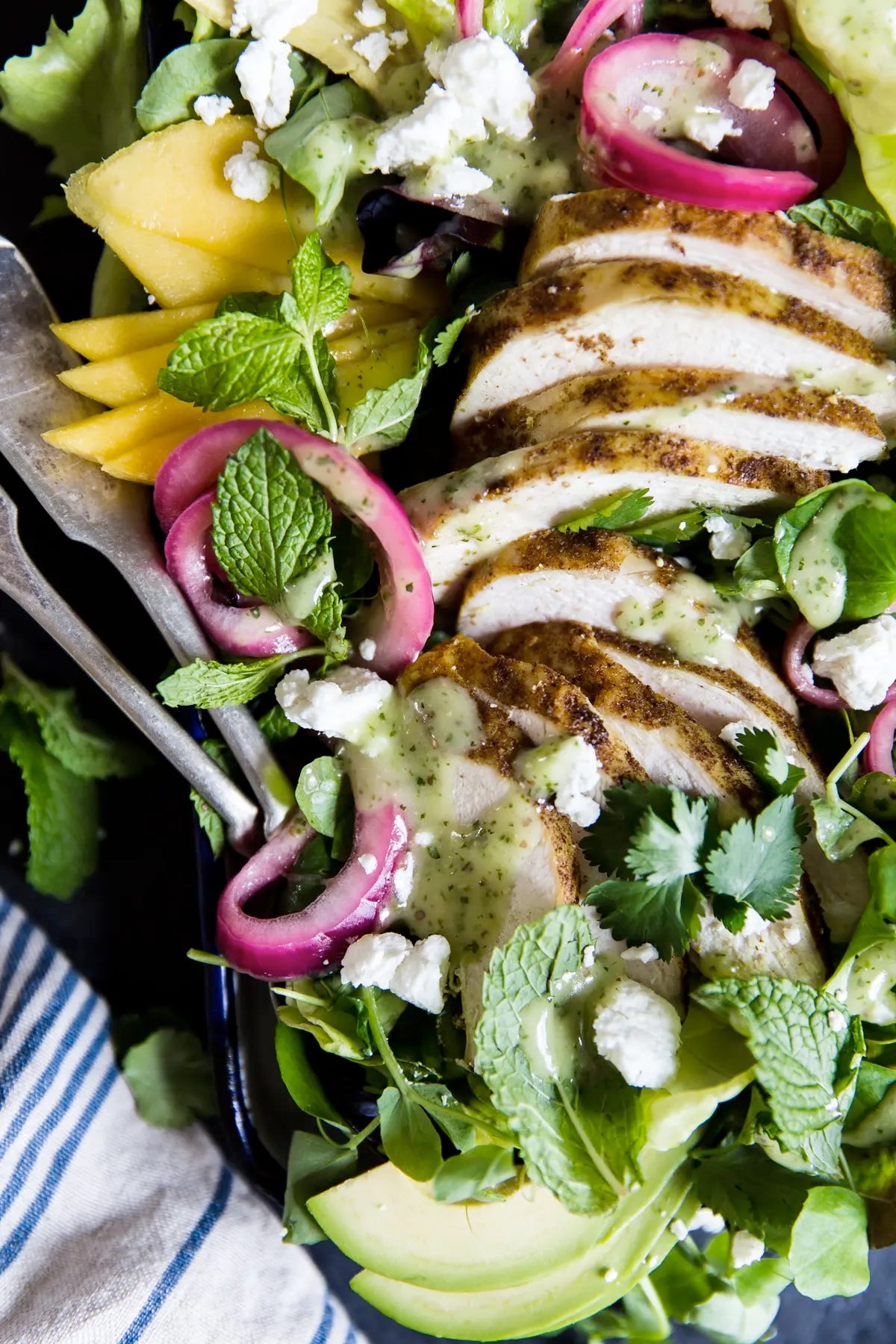 Grilled Curry Chicken Salad with Herb Vinaigrette