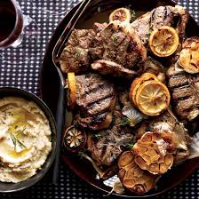Grilled Lamb Chops with Roasted Garlic