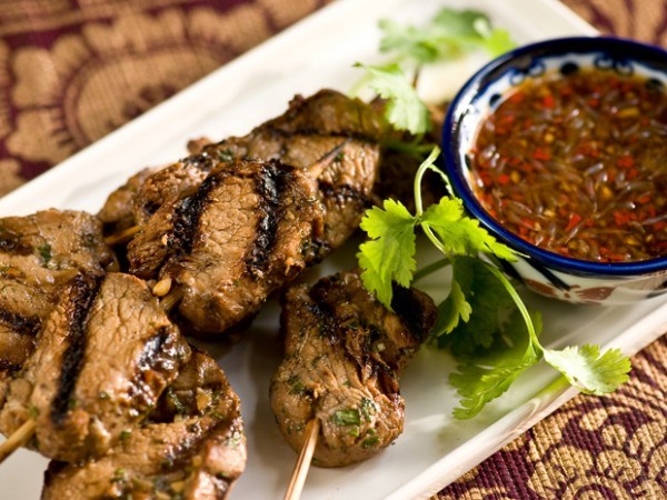 Grilled Pork Skewers with Chile Sauce