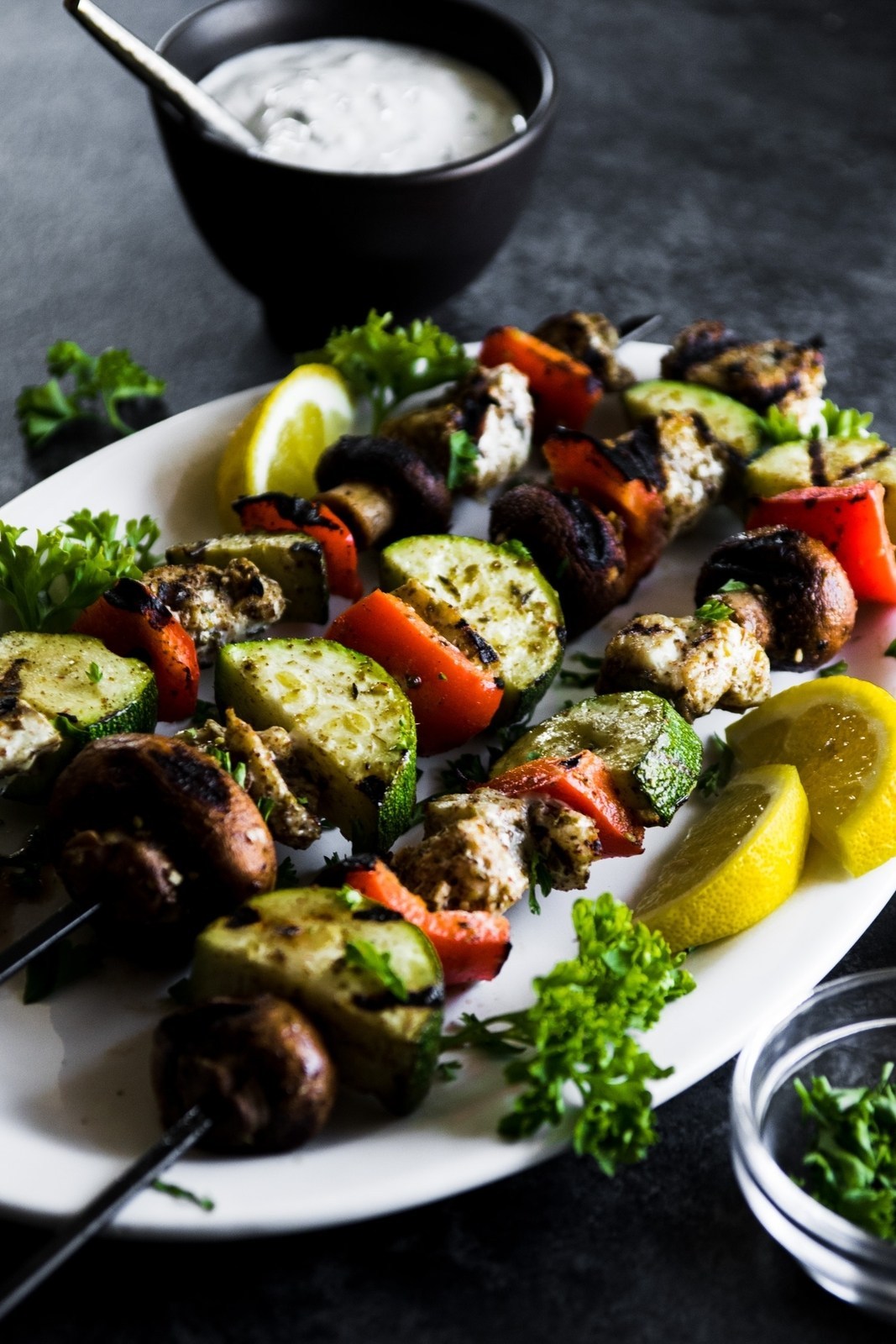 Grilled Za'atar Barramundi & Vegetable Skewers