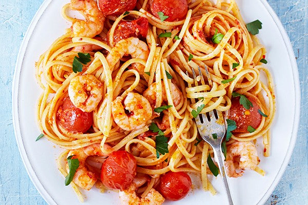 Healthy Prawn Linguine with ’Nduja