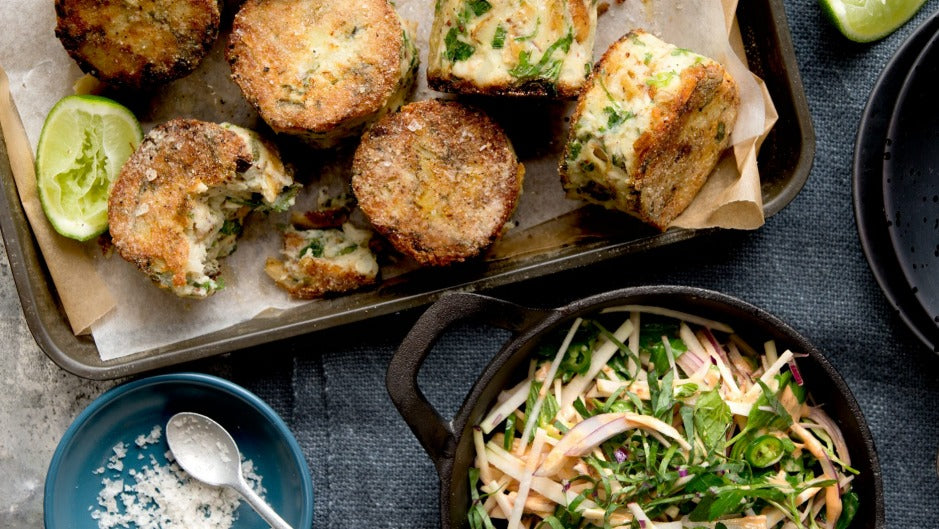 Herbed Fishcakes with Green Chilli Slaw