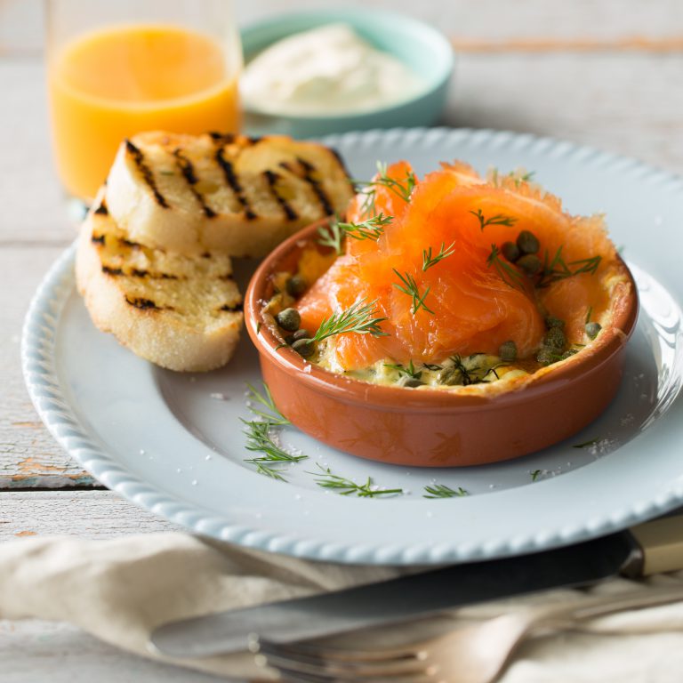 Huon Cold Smoked Salmon and Baked Eggs