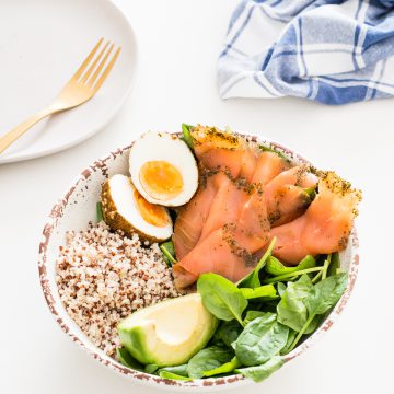 Huon Gin and Kaffir Lime Cured Salmon Breakfast Bowl