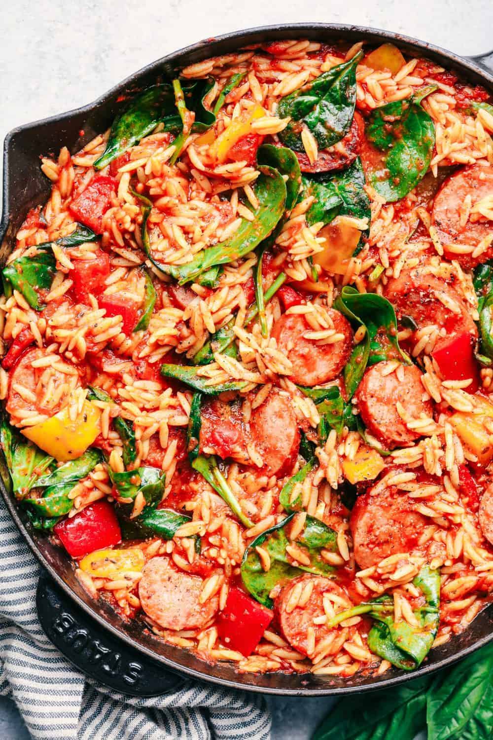 Italian Orzo and Sausage Skillet