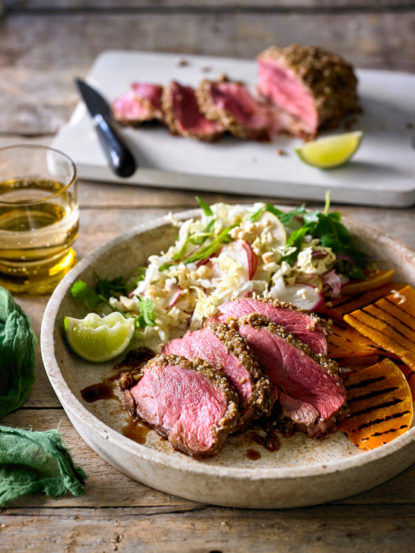 Korean-Style Lamb Mini Roasts with Pear Salad