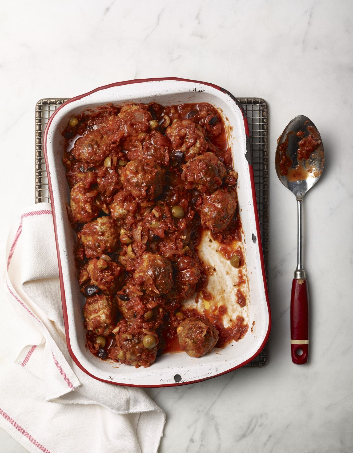 Lamb and Feta Meatballs in Rich Tomato Sauce