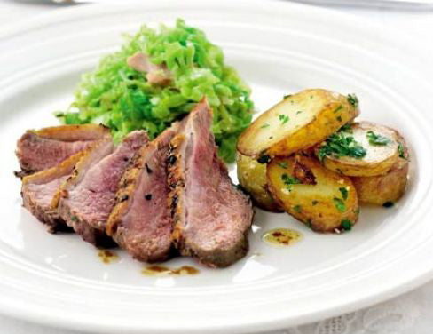 One-Pan Duck with Savoy Cabbage