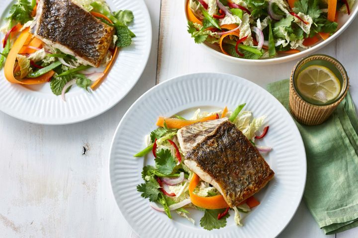 Pan-Fried Barramundi and Asian Coleslaw