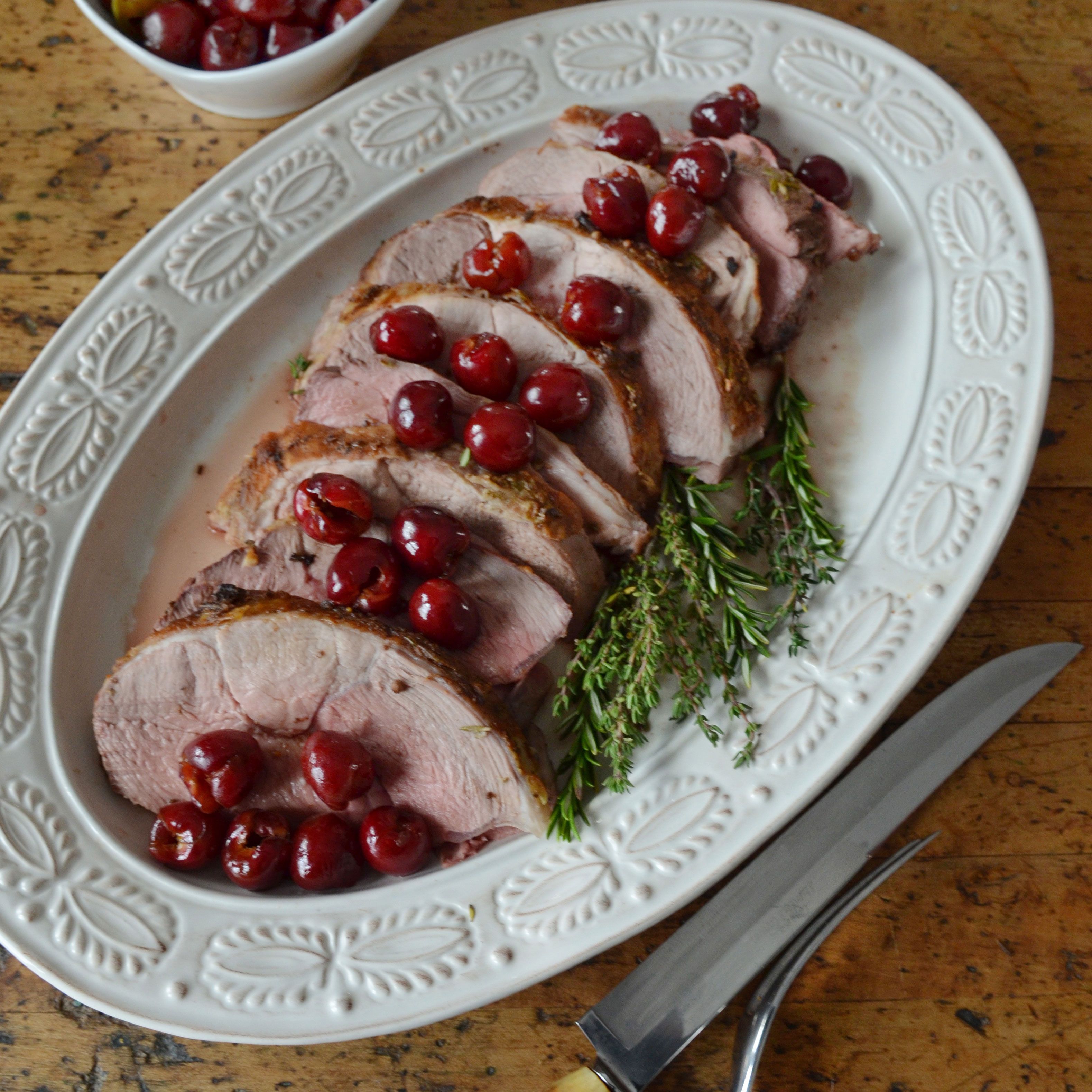 Passover Lamb with Pickled Cherries (lamb leg)