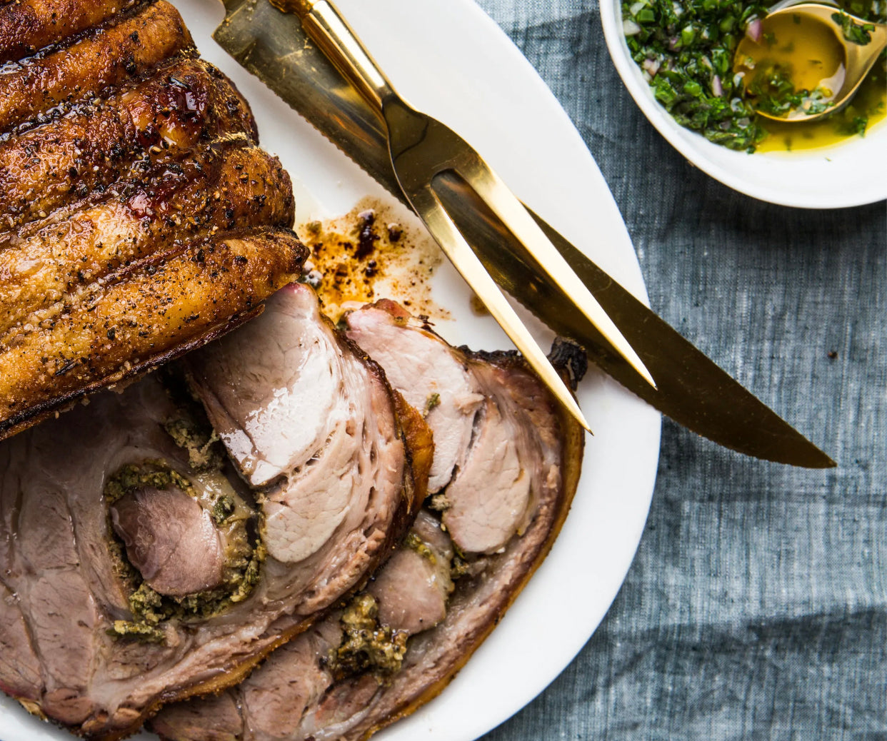 Porchetta Shoulder Roast with Spicy Chimichurri