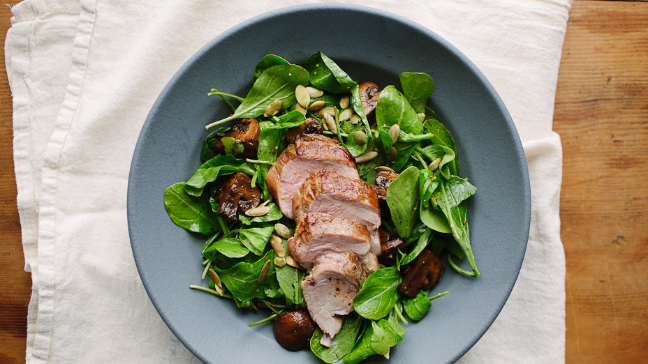 Pork, Mushroom, and Arugula Salad