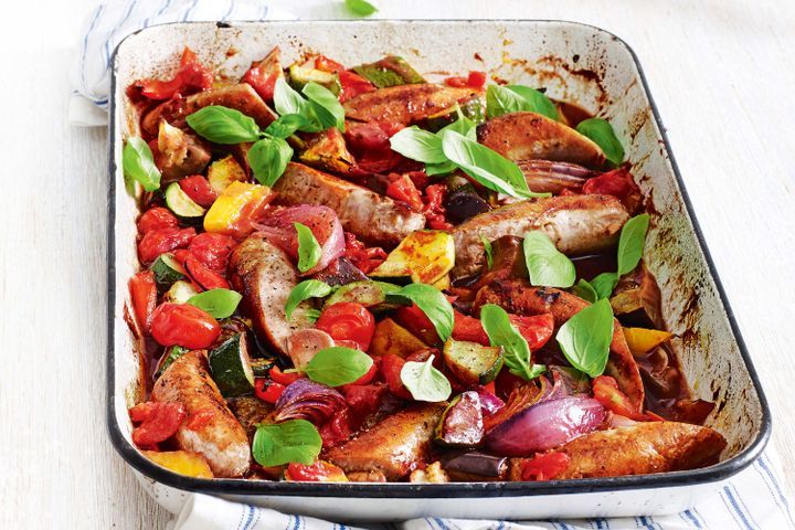 Pork Sausage and Ratatouille Bake