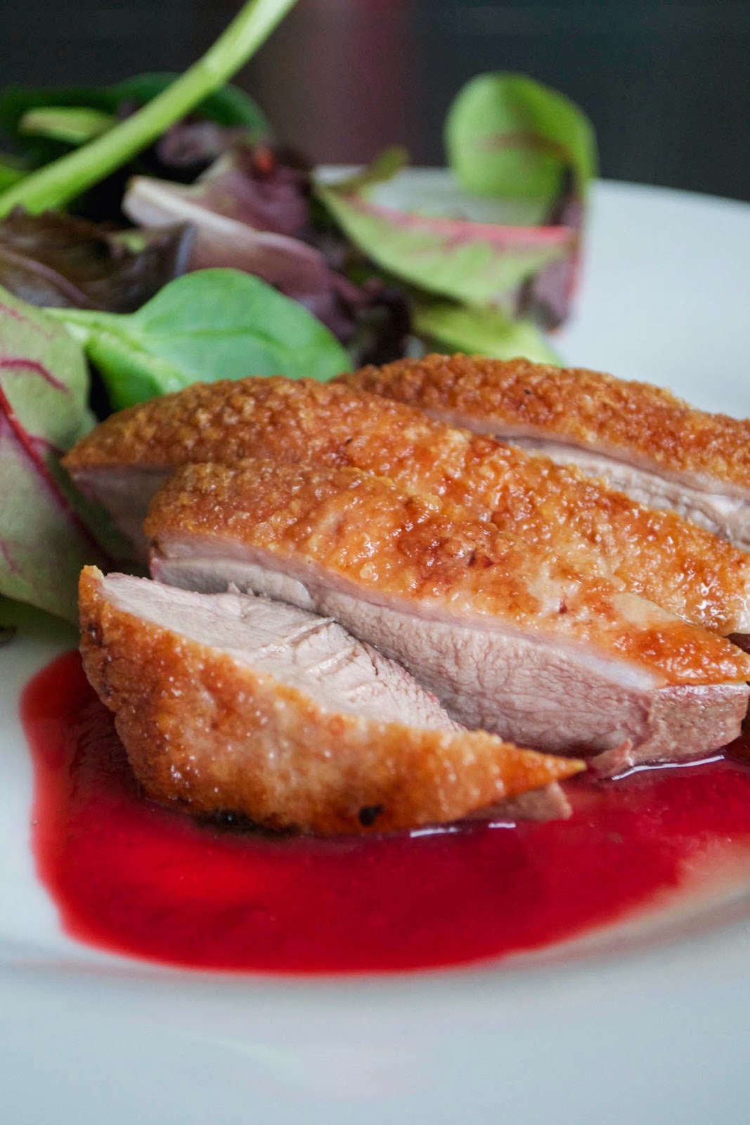 Roasted Duck Breasts with Raspberry and Orange Sauce