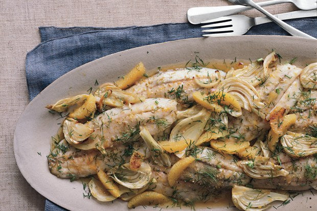 Roasted Farm-Raised Barramundi with Fennel and Orange