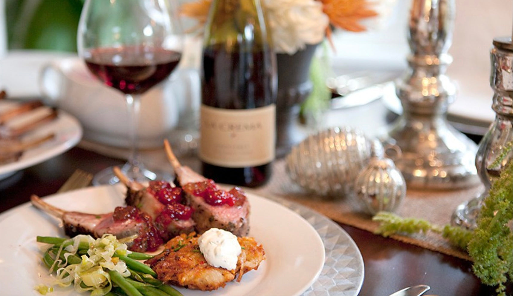 Roasted Rack of Lamb with  Cranberry Jalepeno Mint