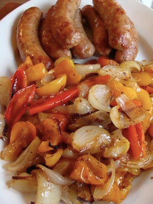 Roasted Sausages, Peppers, and Onions