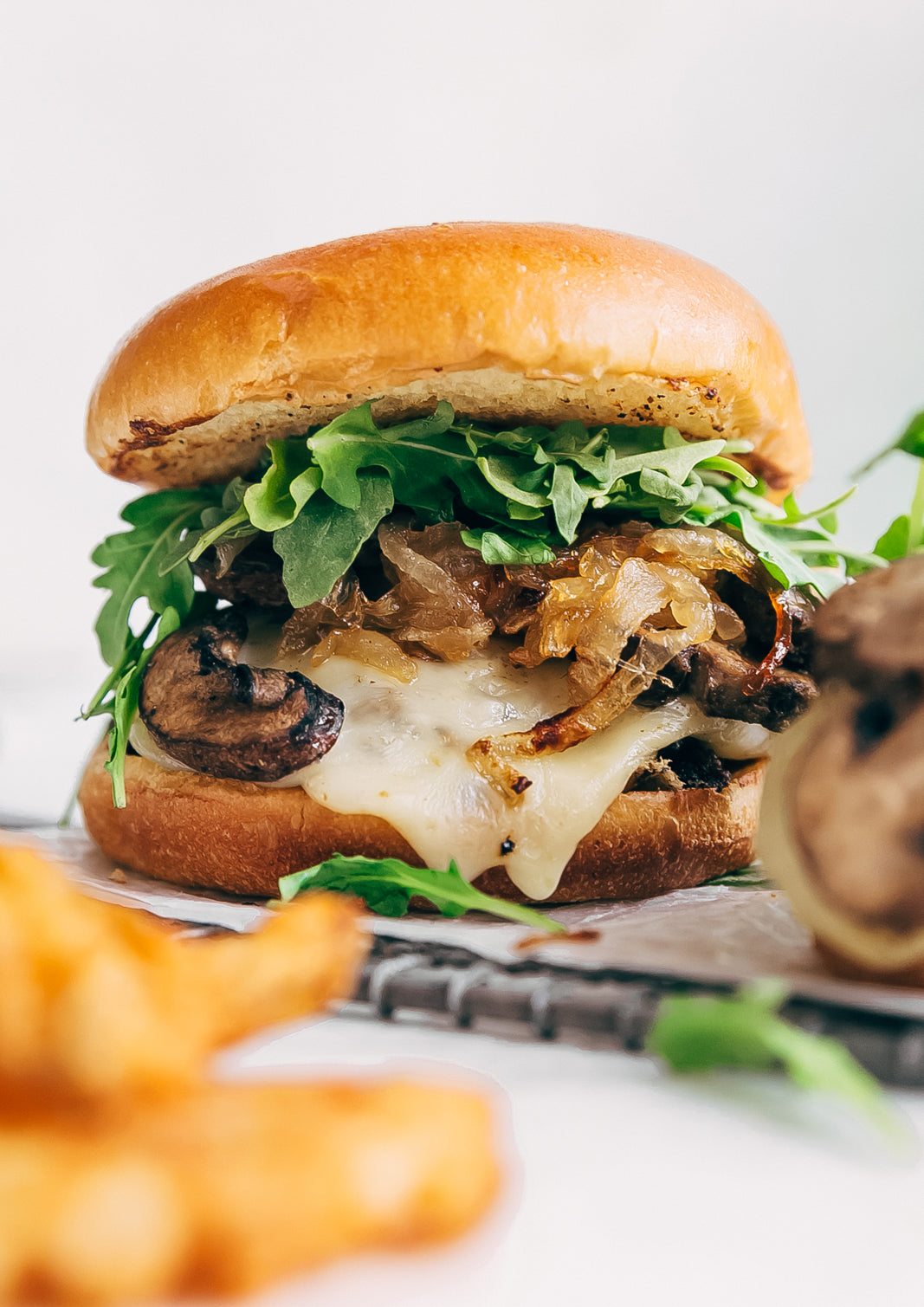 Rockin’ Sweet Onion Mushroom Swiss Burgers