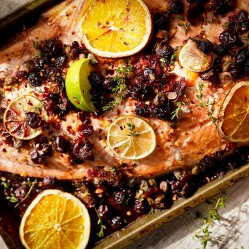 Salmon Citrus & Berry Bake