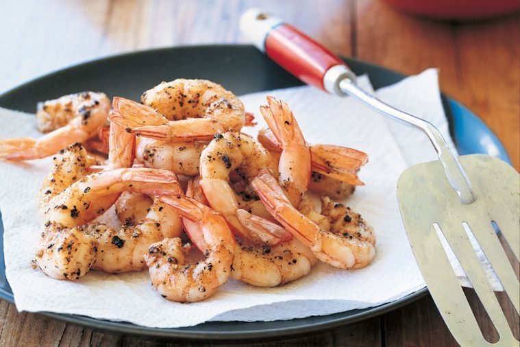 Salt and Pepper Prawns with Asian Slaw