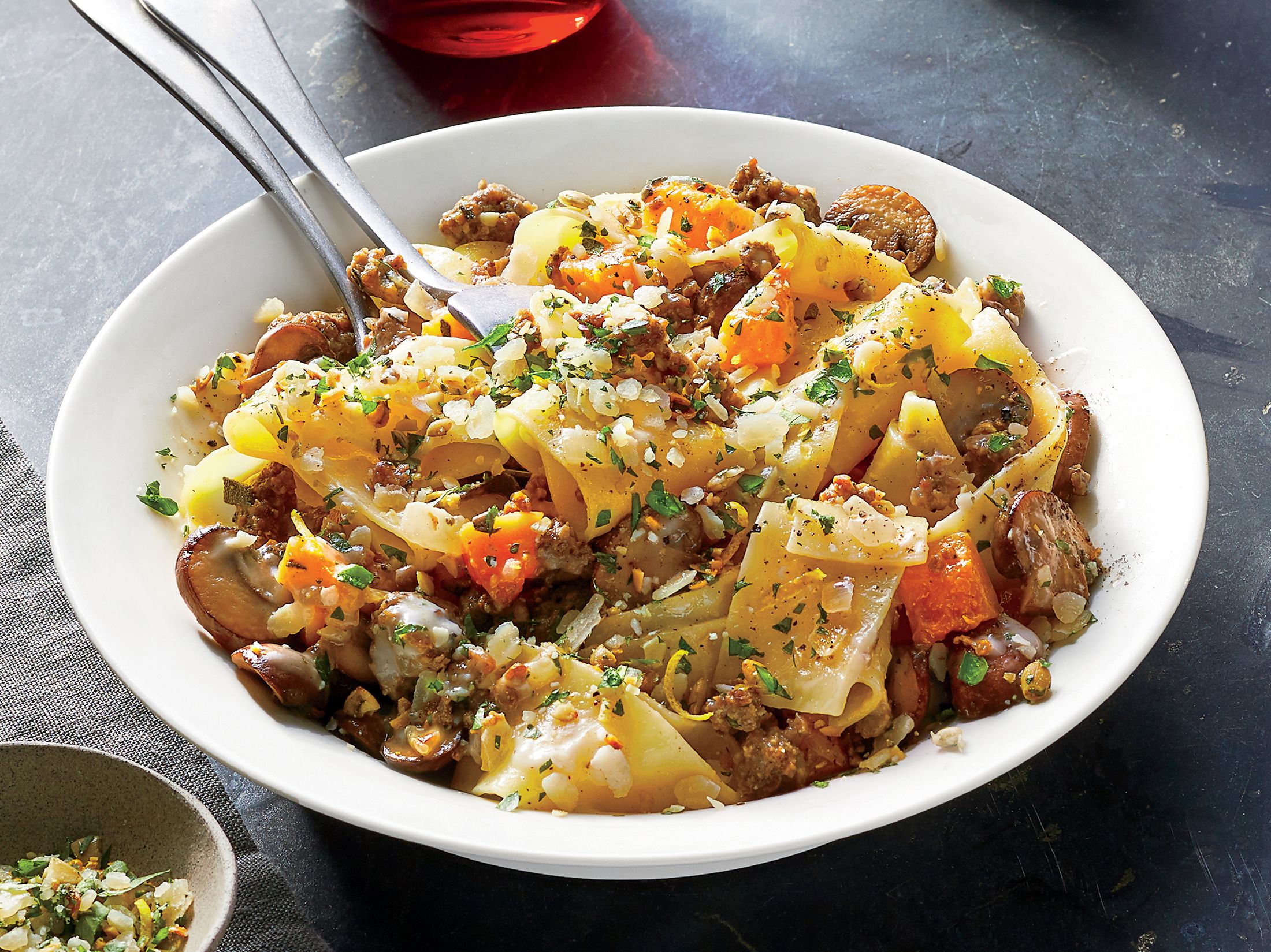 Sausage and Mushroom Pasta With Butternut Squash