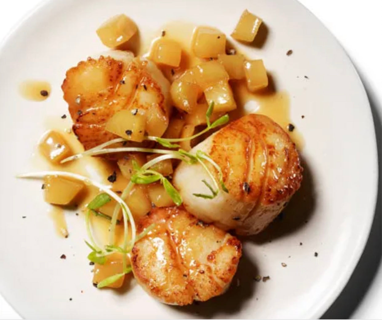 Scallops with Apple Pan Sauce