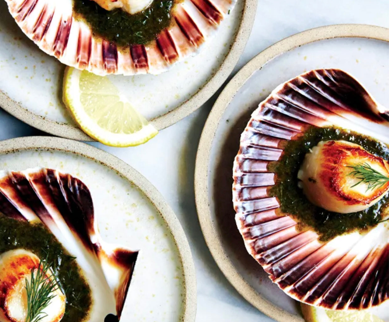 Scallops with Nori Brown Butter and Dill