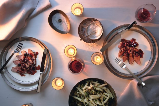 Seared Duck Breast with Cherries and Port Sauce